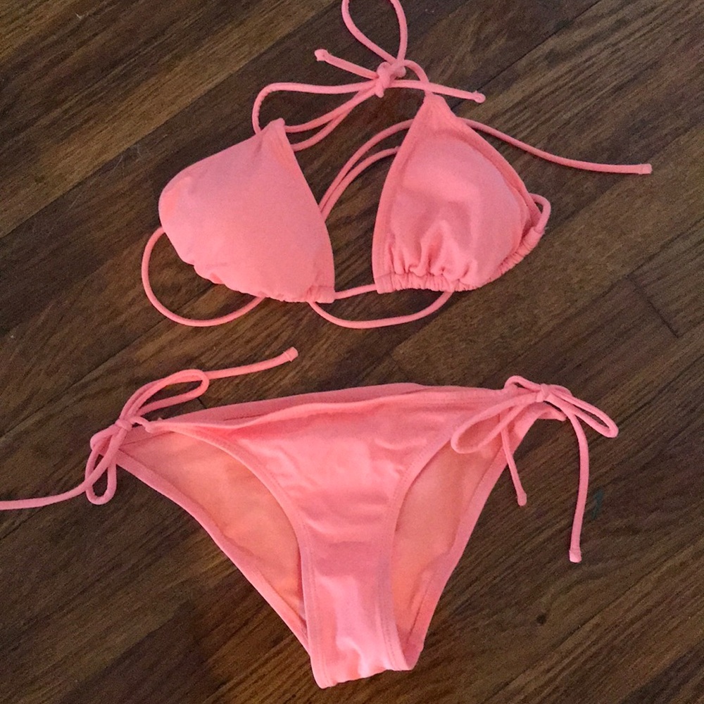 Neon Orange String Bikini 👙
